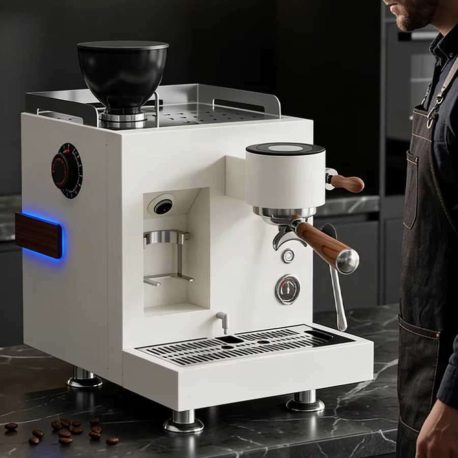 Coffee Grinder Burr Flat - Machine à café semi-automatique intégrée avec